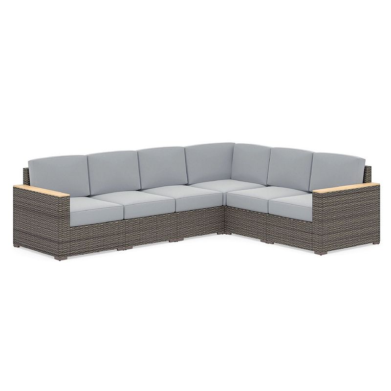 homestyles Boca Raton Patio 6-Seat Sectional, Brown