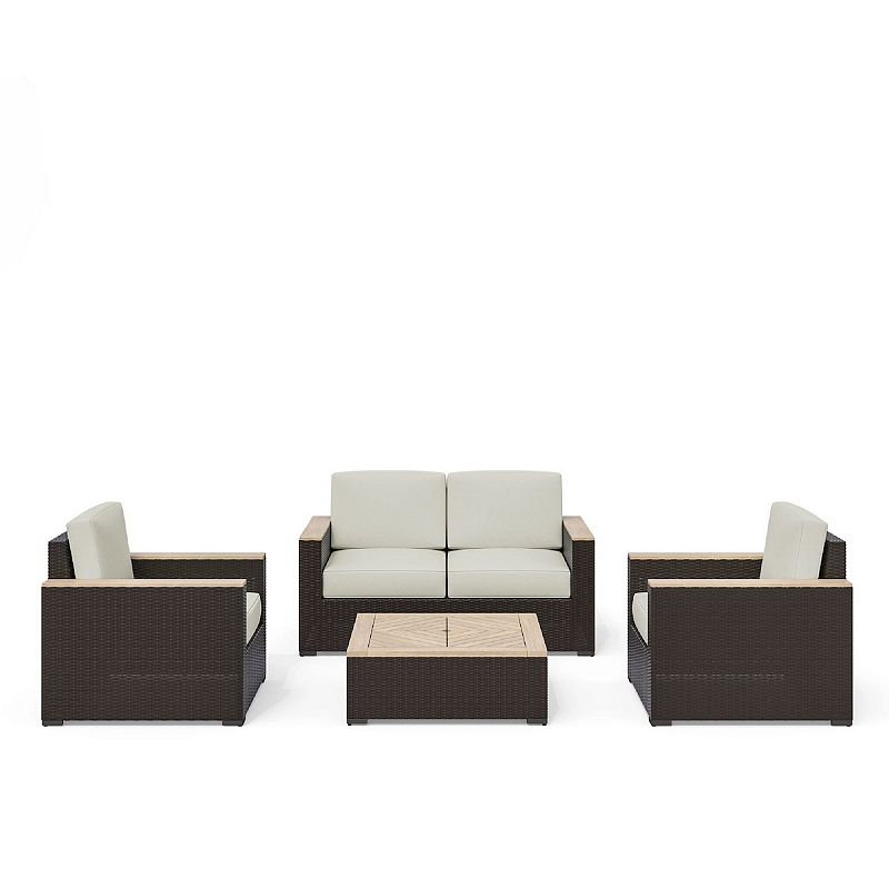 homestyles Palm Springs Outdoor Loveseat, Chairs & Coffee Table 4-Piece Set