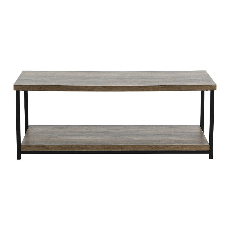 Wide Coffee Table with Storage Shelf