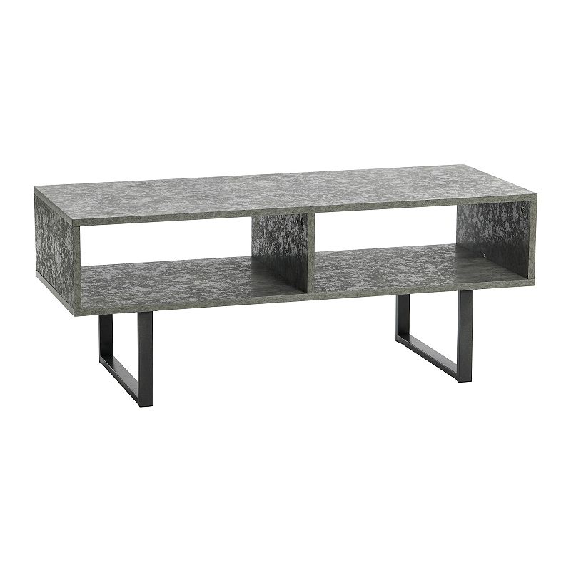 UPC 040071204310 product image for Household Essentials 2-Compartment Coffee Table, Slate Concrete Black | upcitemdb.com