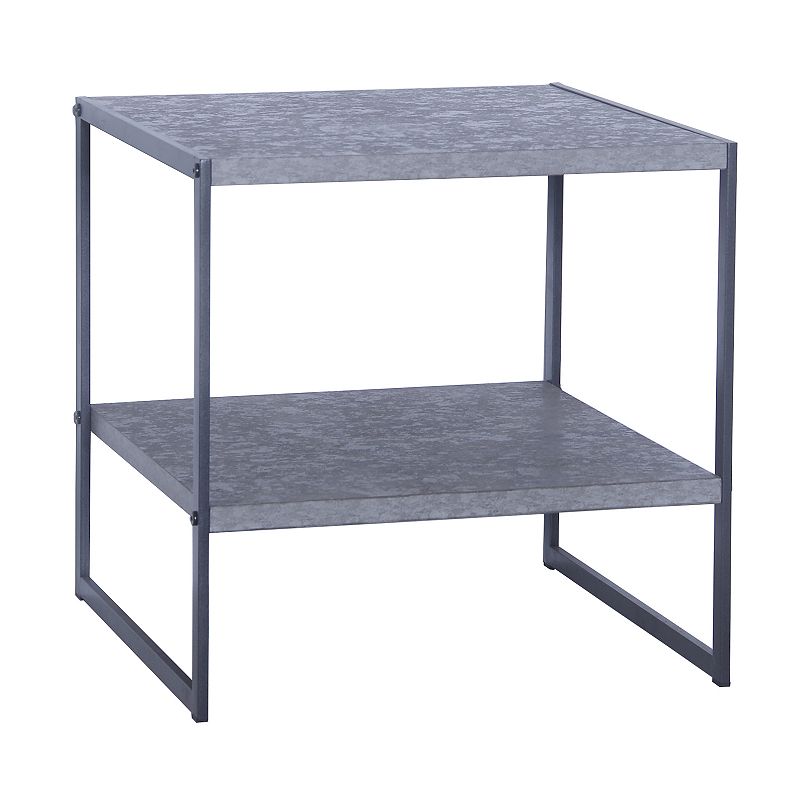 Cube End Table with Storage Shelf
