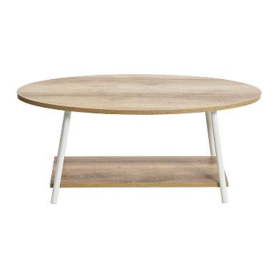 Household Essentials 2-Tier Oval Coffee Table