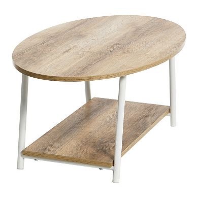 Household Essentials 2-Tier Oval Coffee Table