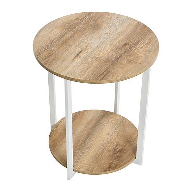 Household Essentials 2-Tier Round End Table