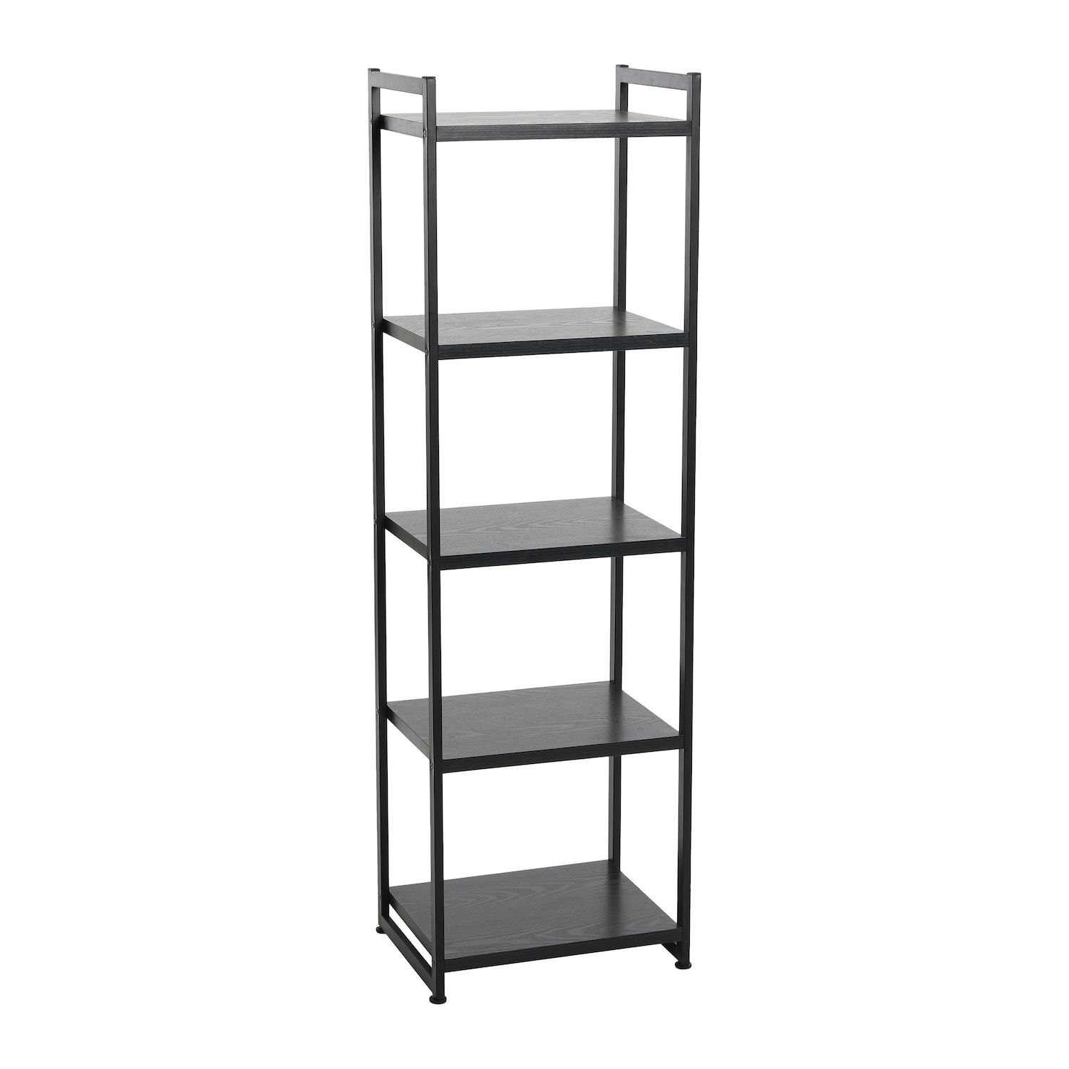 Household Essentials 5 Shelf Tower Bookcase Floor Decor   5827230 Black Oak Black