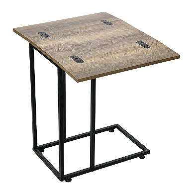 Household Essentials C-Shaped Fold-Out End Table