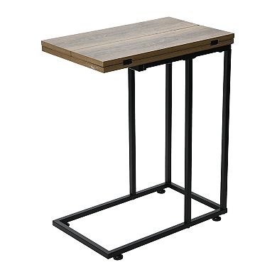 Household Essentials C-Shaped Fold-Out End Table