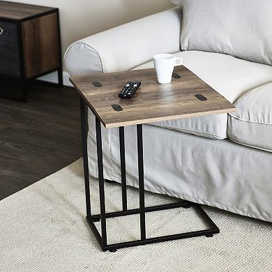 Household Essentials C-Shaped Fold-Out End Table