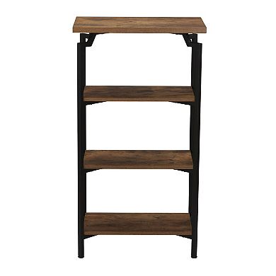 Household Essentials 3-Shelf Mid-Century Modern Bookcase Floor Decor
