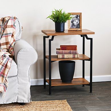 Household Essentials Mid-Century Modern 3-Tier Side Table