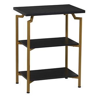 Household Essentials Mid-Century Modern 3 tier Side Table