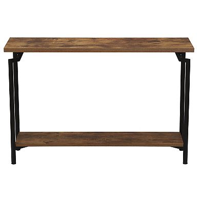 Household Essentials Mid-Century Modern 2-Tier Console Table