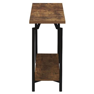 Household Essentials Mid-Century Modern 2-Tier Console Table