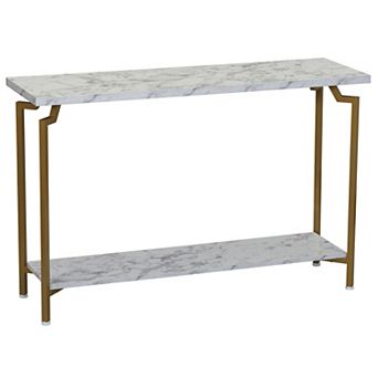 Household Essentials Mid-Century Modern 2 tier Console Table