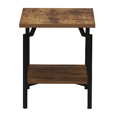 Household Essentials Mid-Century Modern 2-Tier Accent Table