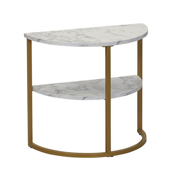 Household Essentials MidCentury Modern HalfMoon Side Table