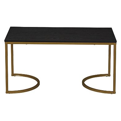 Household Essentials Mid-Century Elegant Curve Modern Coffee Table