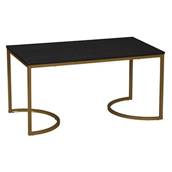 Household Essentials Mid-Century Elegant Curve Modern Coffee Table