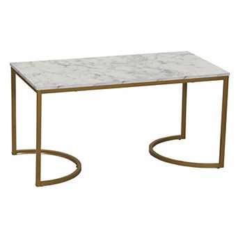 Household Essentials Mid-Century Elegant Curve Modern Coffee Table