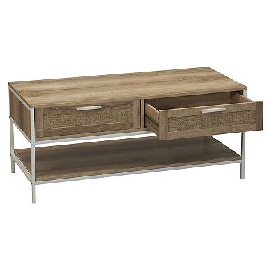 Household Essentials Modern 2-Drawer & Lower Shelf Coffee Table