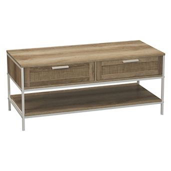 Household Essentials Modern 2-Drawer & Lower Shelf Coffee Table