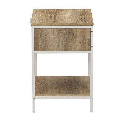 Household Essentials Modern Accent Table with Drawer & Shelf