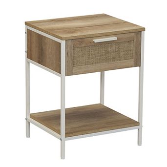 Household Essentials Modern Accent Table with Drawer & Shelf