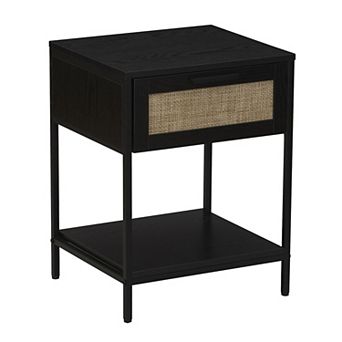 Household Essentials Modern Accent Table with Drawer & Shelf