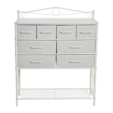 Household Essentials 8-Drawer Console Table with Shelf