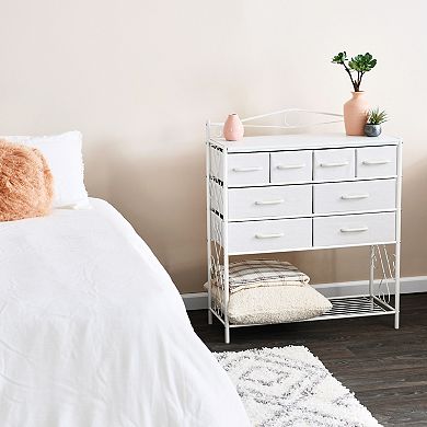 Household Essentials 8-Drawer Console Table with Shelf
