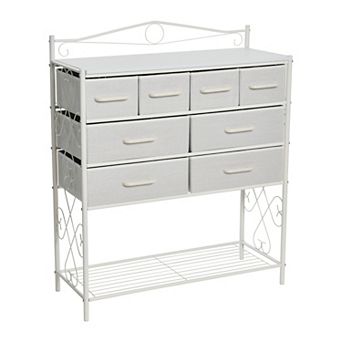 Household Essentials 8-Drawer Console Table with Shelf