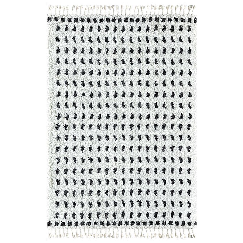 CosmoLiving Rugs America Cyprus Modern Dots Secret Moment Area Rug, White, 