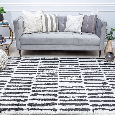 Rugs America Cyprus Modern Stripe Night Odyssey Area Rug