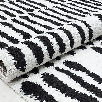 Rugs America Cyprus Modern Stripe Night Odyssey Area Rug