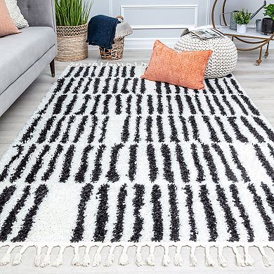 Rugs America Cyprus Modern Stripe Night Odyssey Area Rug