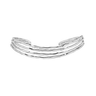 LC Lauren Conrad Silver Tone Textured Nickel Free Metal Cuff Bracelet