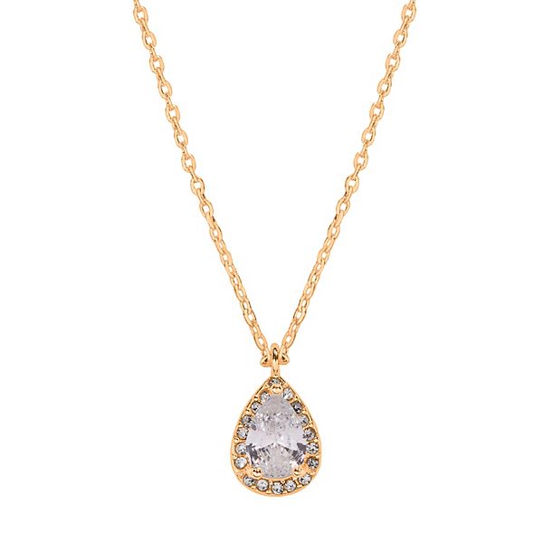 LC Lauren Conrad Gold Tone Short Simulated Crystal Teardrop Nickel Free ...