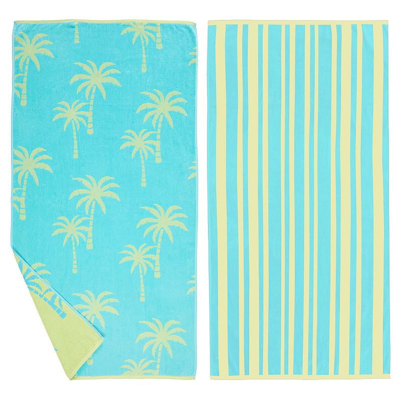 Great Bay Home Playa 2-Pack Patterned Beach Towel Set, Multicolor, 30X60