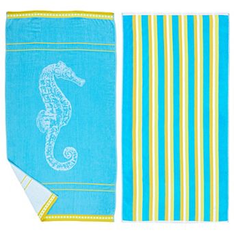 Madelinen® Playa 2-Pack Patterned Beach Towel Set
