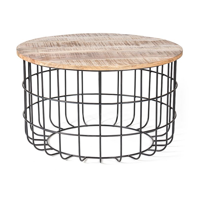 Madeleine Home Auxon Cage Coffee Table, Brown