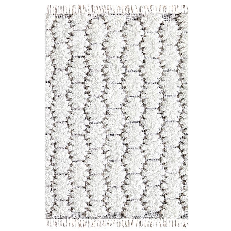 Rugs America Isle Bohemian Trellis Area Rug, White, 8X10 Ft