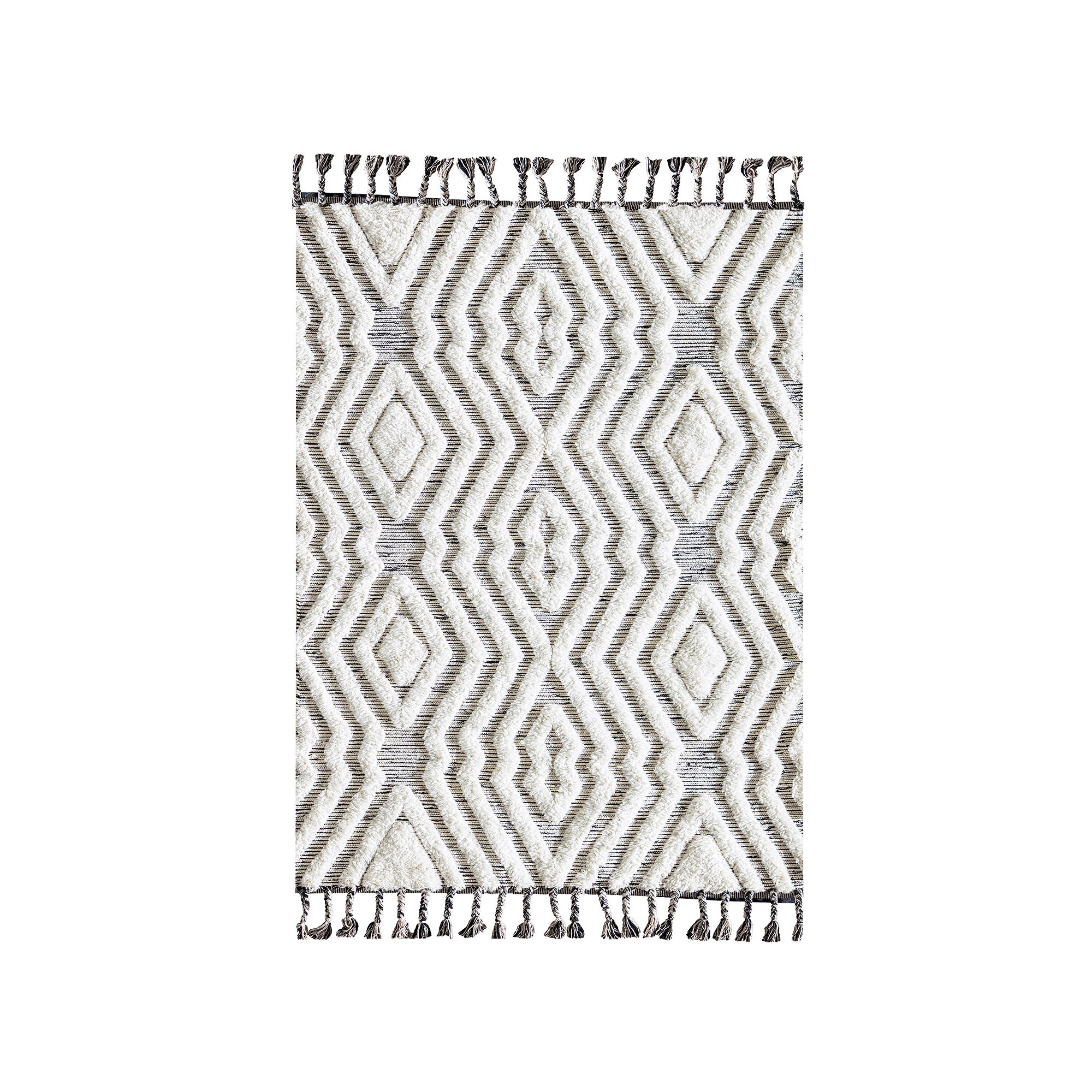 Rugs America Isle Bohemian Diamond Area Rug, Ivory Almodine