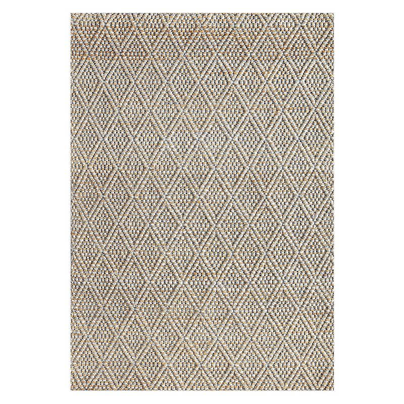 Rugs America Isle Farmhouse Double Diamond Area Rug, Grey, 5X7 Ft