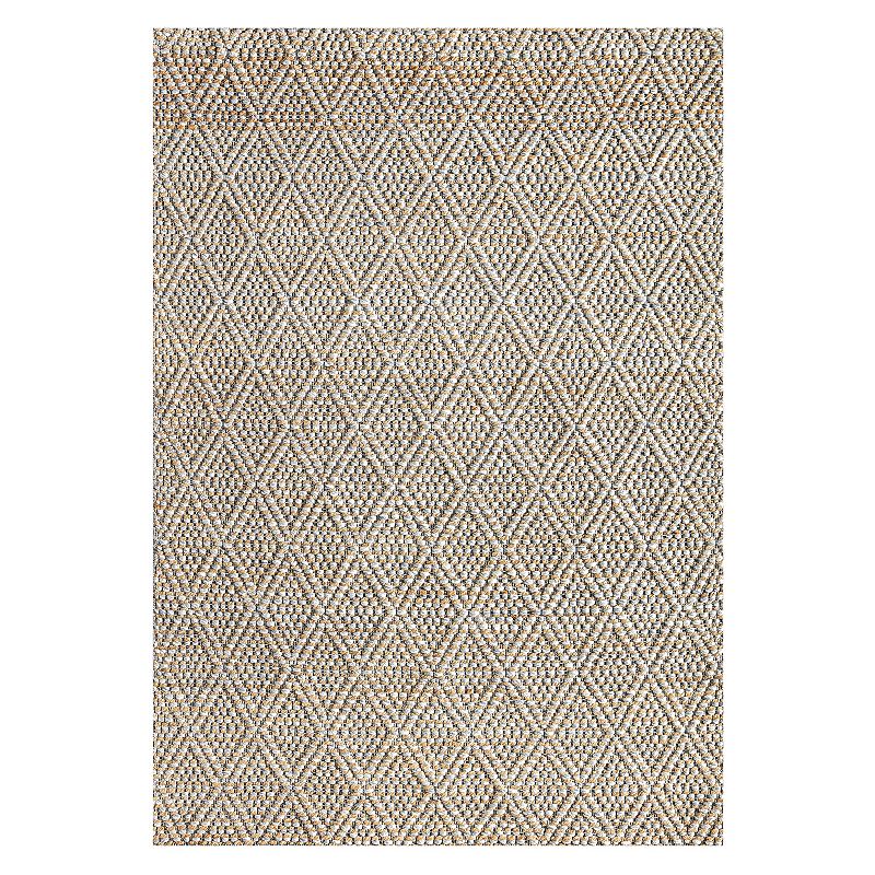 Rugs America Isle Farmhouse Double Diamond Area Rug, Grey, 5X7 Ft