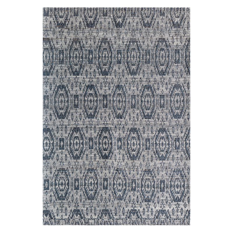 Rugs America Isle Bohemian Tribal Nines Area Rug, Blue, 5X7 Ft