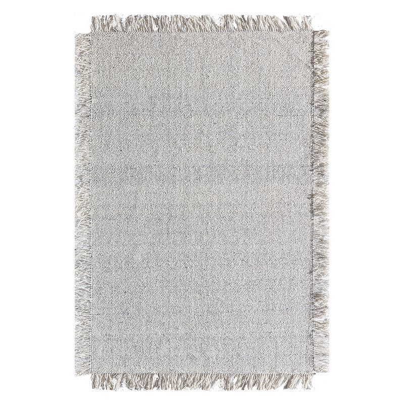 Rugs America Isle Casual Solid Area Rug, White, 8X10 Ft