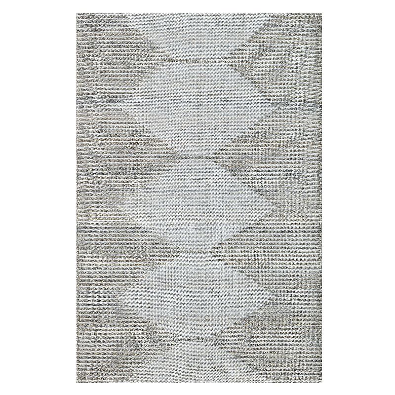 Rugs America Isle Modern Geometric Zaltana Area Rug, White, 5X7 Ft