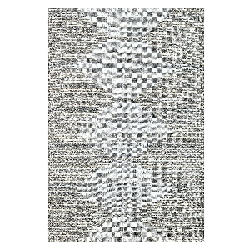 Rugs America Isle Modern Geometric Zaltana Area Rug, White, 8X10 Ft