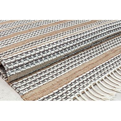 Rugs America Isle Farmhouse Stripe Ribbon Area Rug