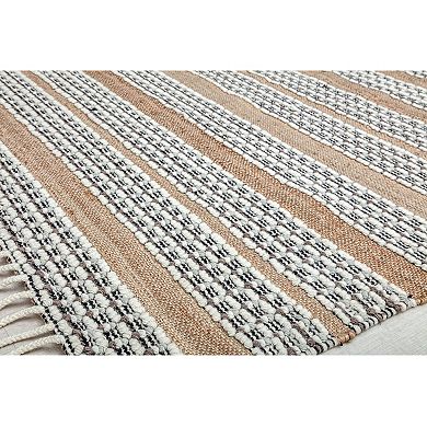 Rugs America Isle Farmhouse Stripe Ribbon Area Rug